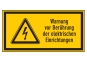 Warnung vor Berührung der elektrischen Einrichtungen