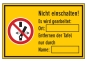 Nicht einschalten! Es wird gearbeitet: Ort: Entfernen...Symbol 'Nicht schalten'