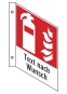 Fahnenschild Feuerlöscher (leer) mit Wunschtext
